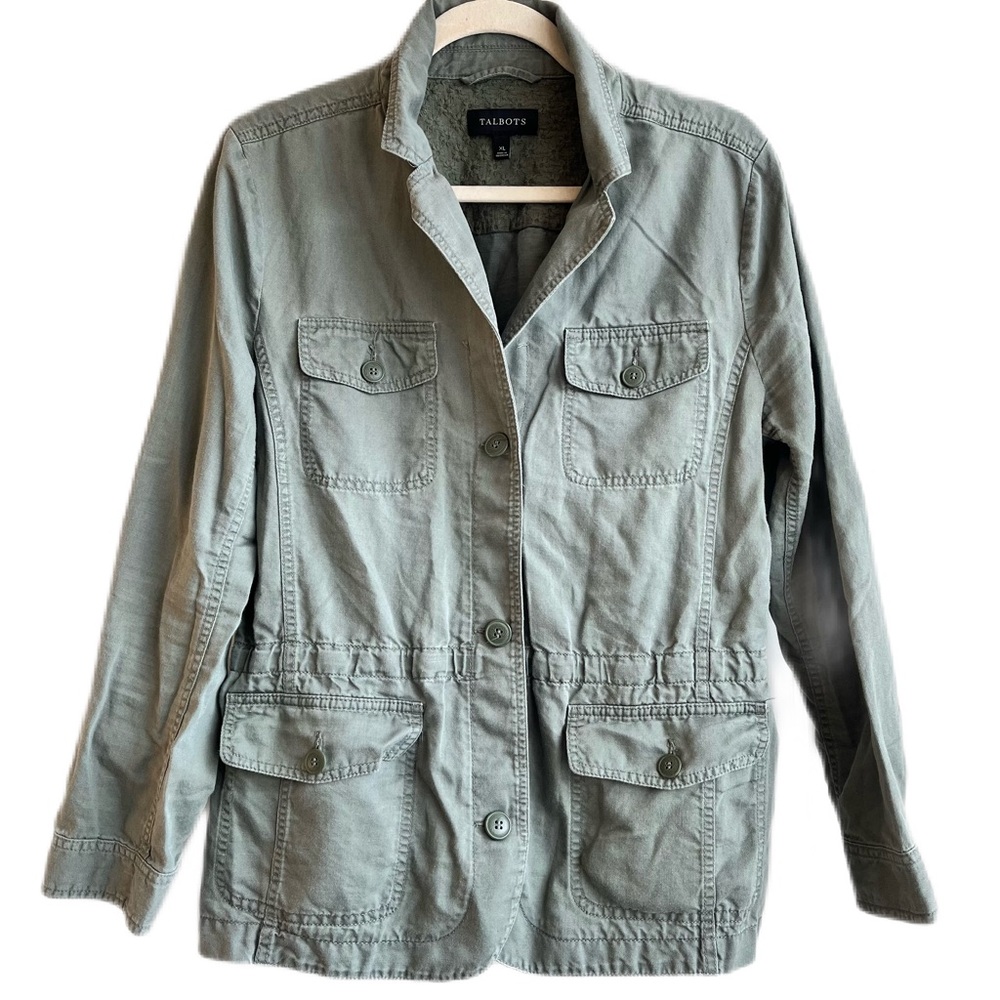 Talbots utility cargo green jacket XL